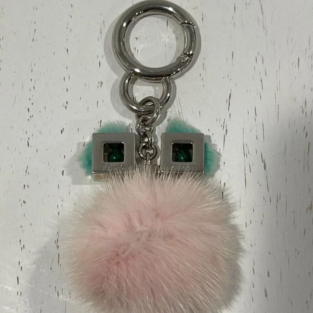 Fendi Mink Fur Hypnoteyes Chick Pom Pom Bag Charm/Key Holder (JB1347)